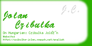 jolan czibulka business card